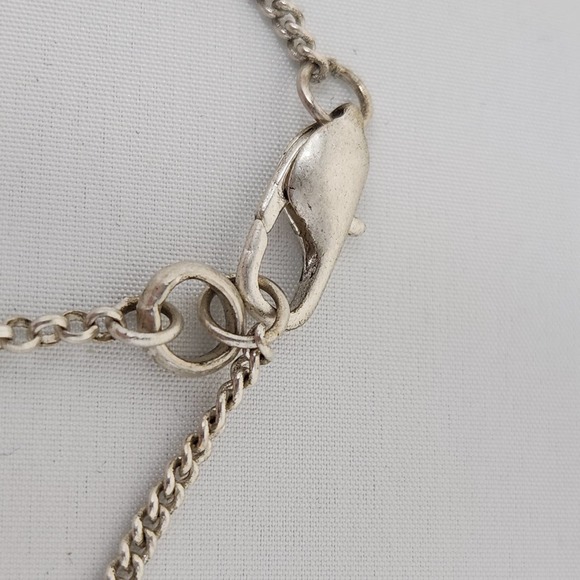 Kenneth Cole Three Circle Bamboo Pattern Pendant Chain Necklace Silver Gold Tone - Picture 6 of 7